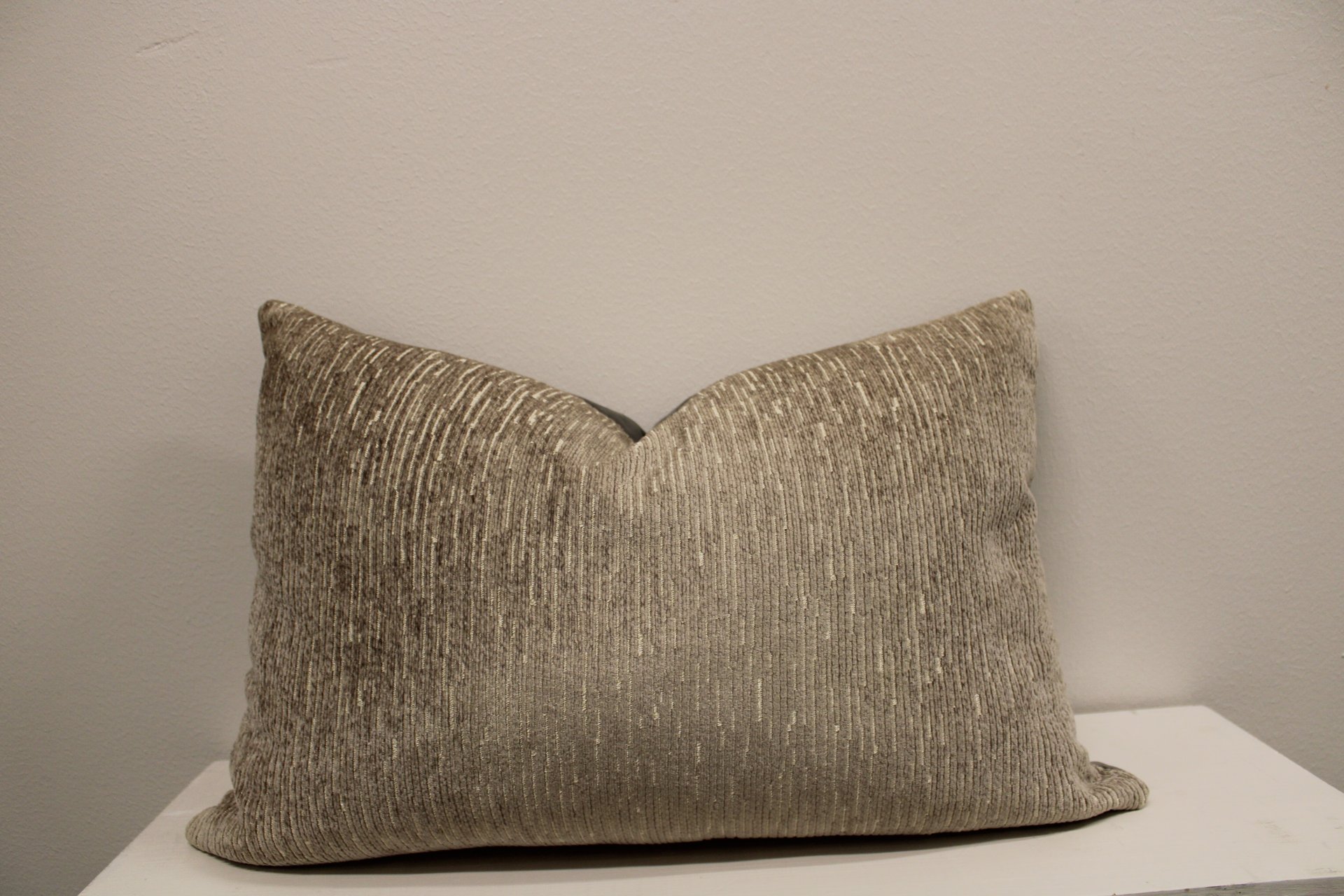 Gray rectangular decorative throw pillow