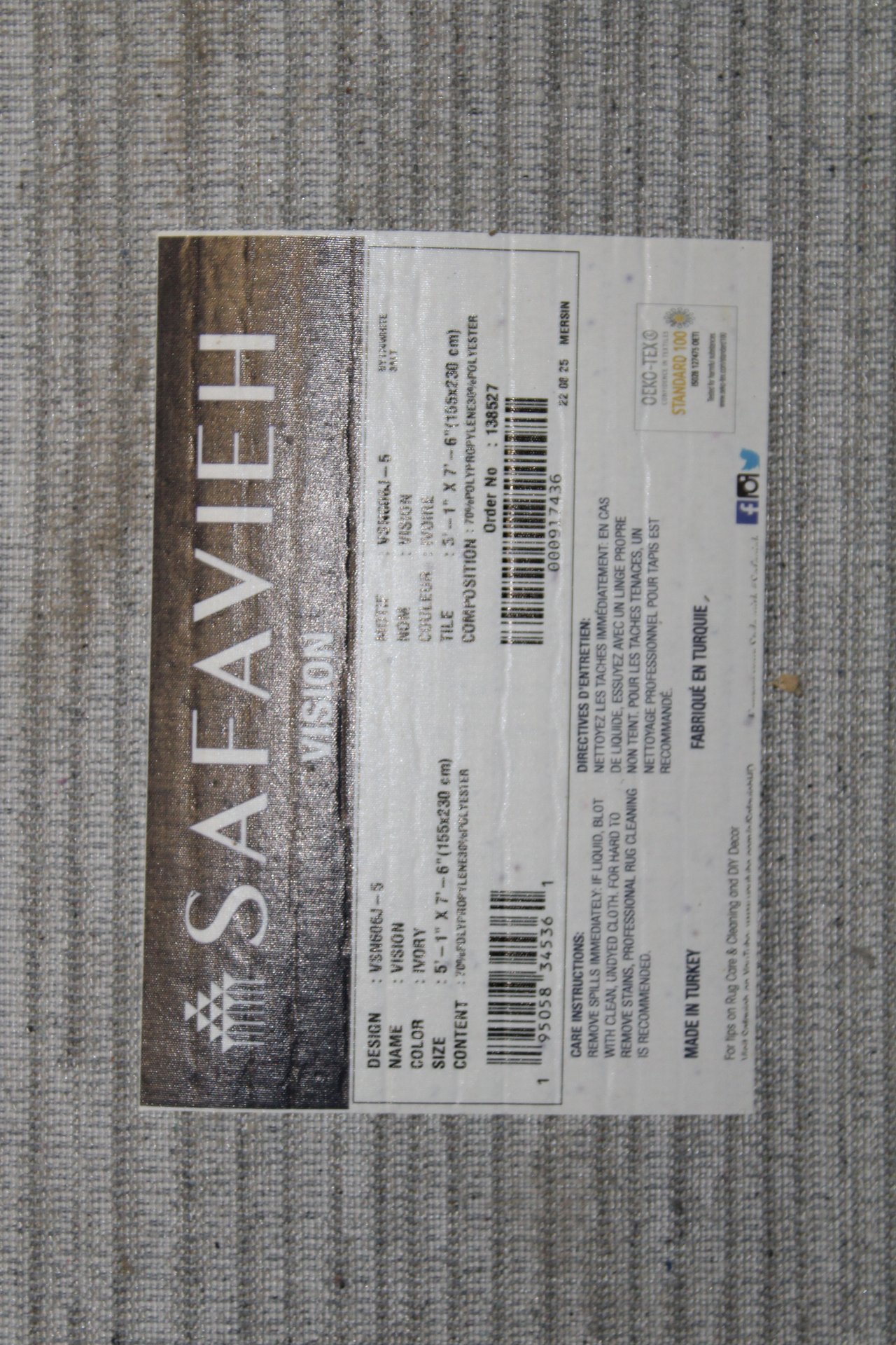 Ivory colored rug